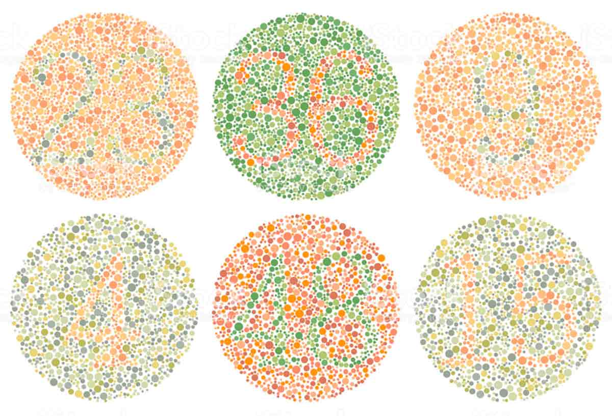 test de perception des couleurs de la prontanopie ishihara